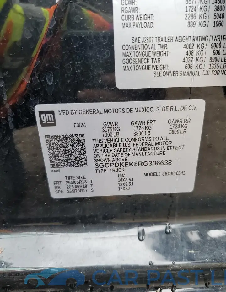 3GCPDKEK8RG306638# 12