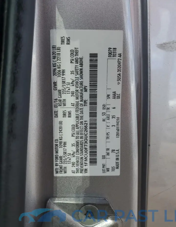 1FMCU0F73GUC26621# 13