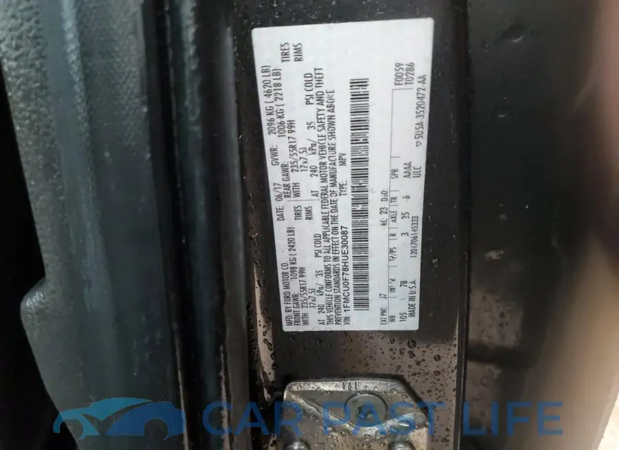 1FMCU0F78HUE30087# 13