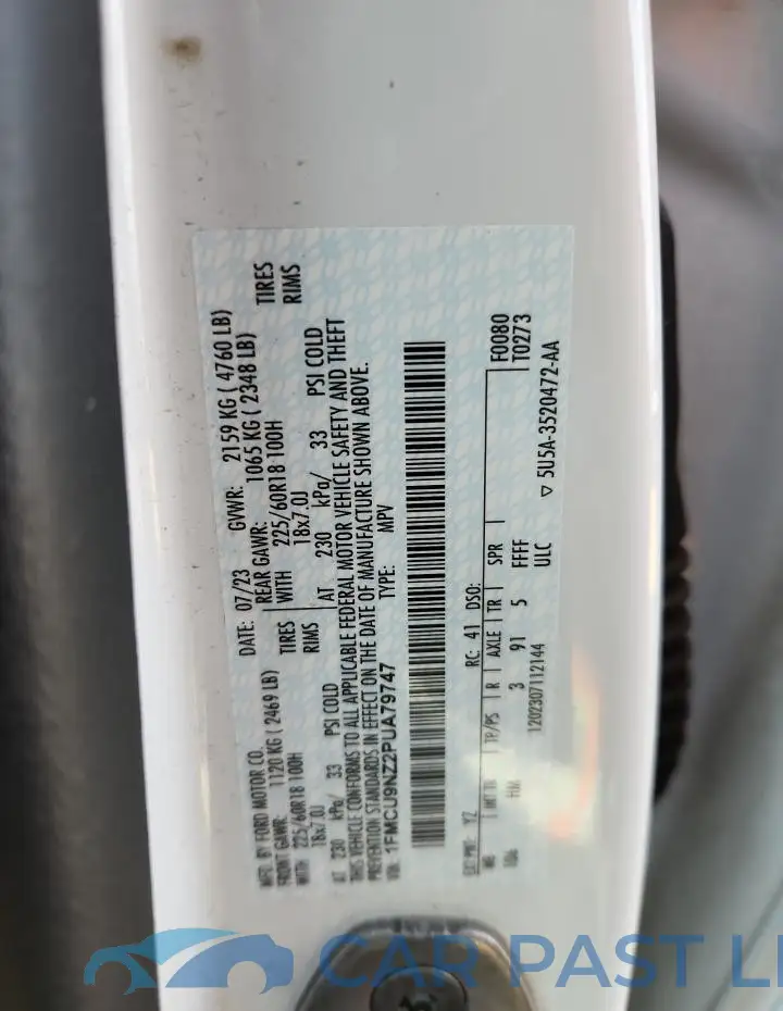 1FMCU9NZ2PUA79747# 13