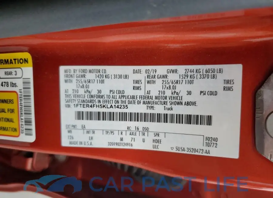 1FTER4FH5KLA14235# 12