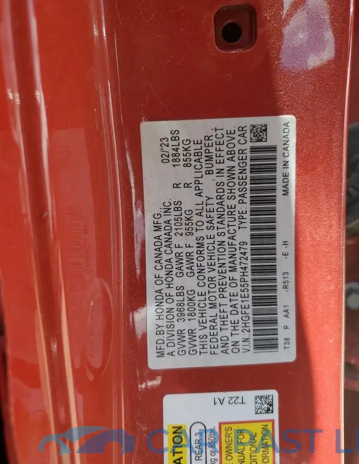 2HGFE1E55PH472479# 13