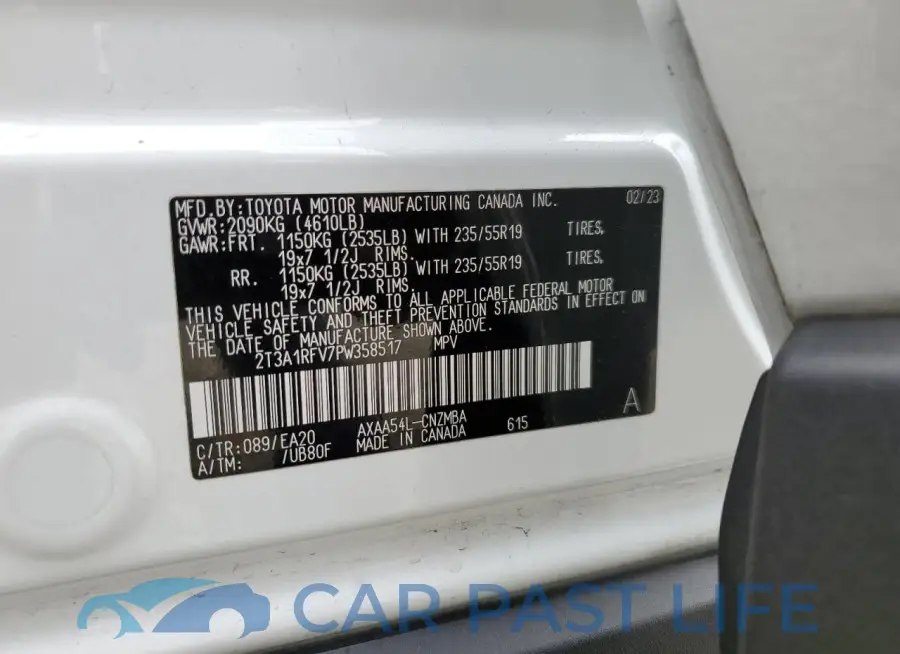2T3A1RFV7PW358517# 14