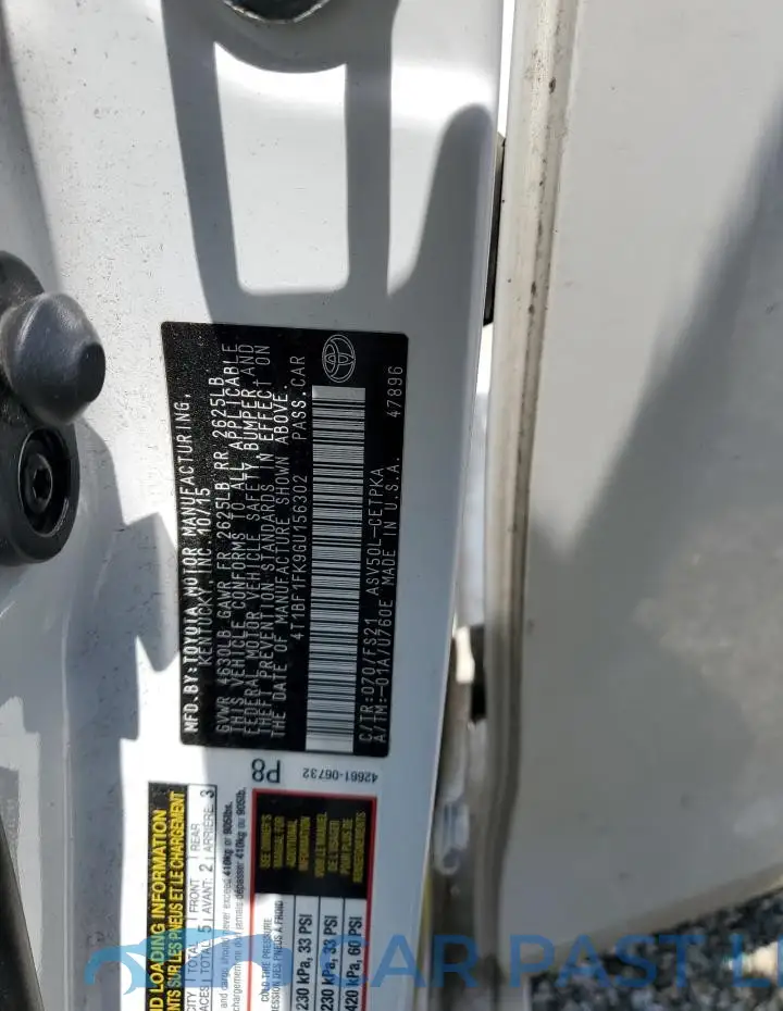 4T1BF1FK9GU156302# 12