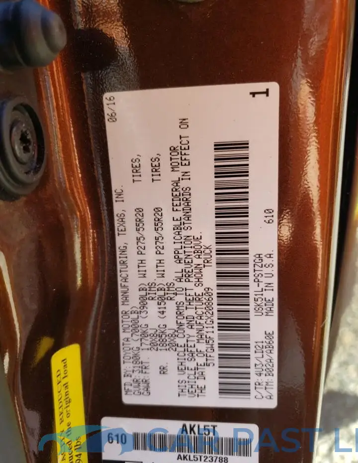 5TFGW5F11GX208609# 12