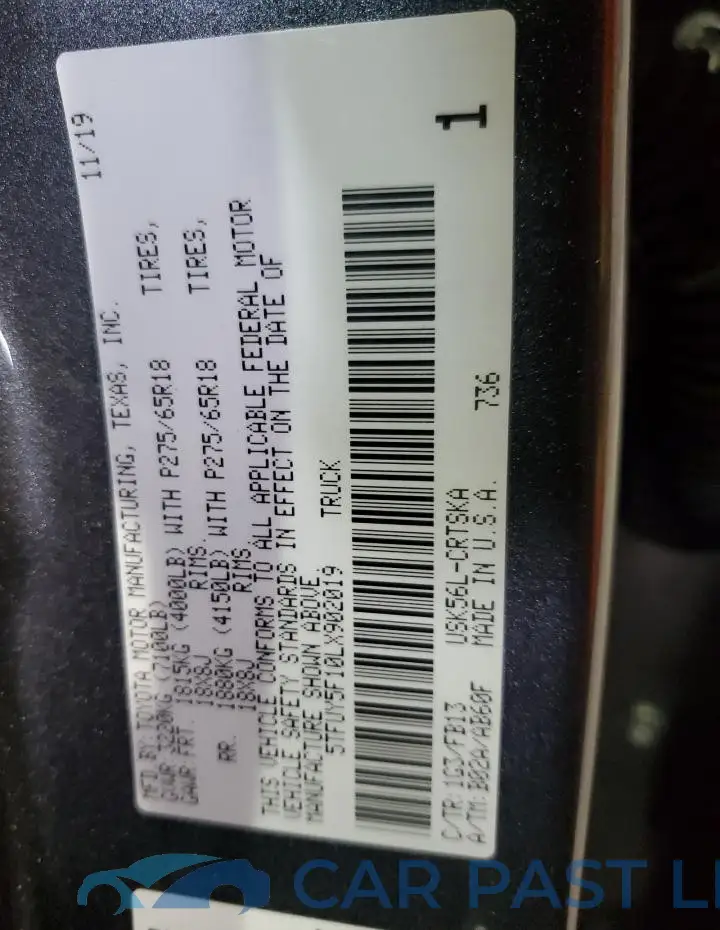 5TFUY5F10LX902019# 12