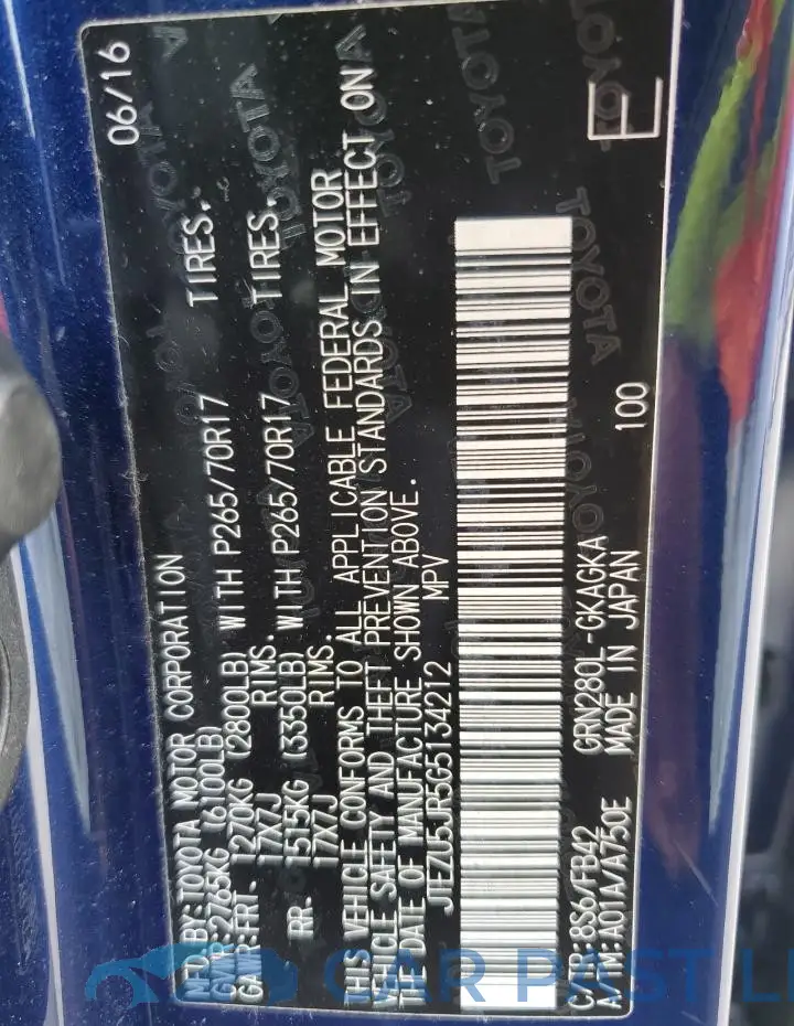JTEZU5JR5G5134212# 13