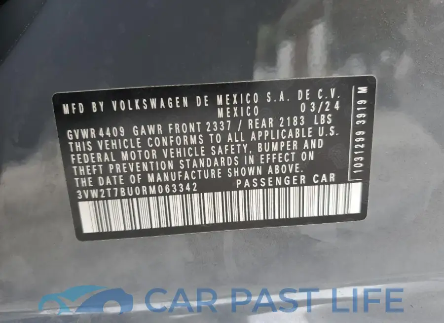 3VW2T7BU0RM063342# 13