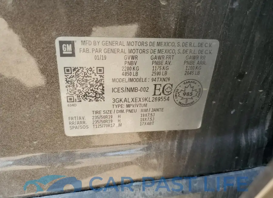 3GKALXEX9KL269554# 13