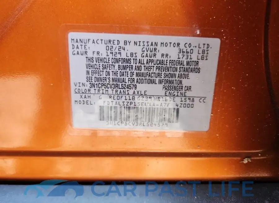 3N1CP5CV3RL524579# 13