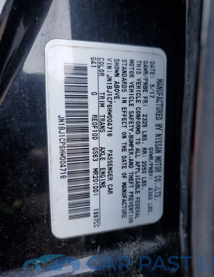 JN1BJ1CP6HW004716# 13