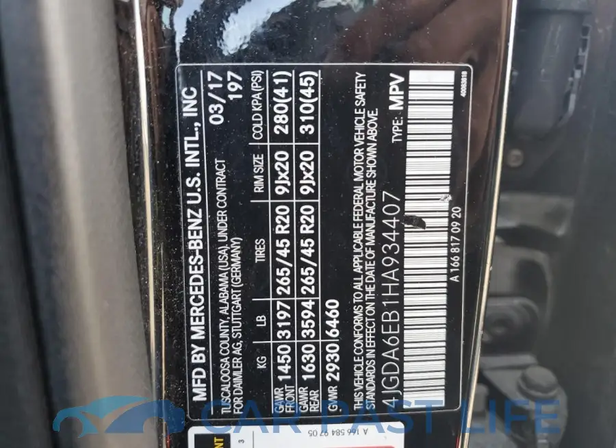 4JGDA6EB1HA934407# 13
