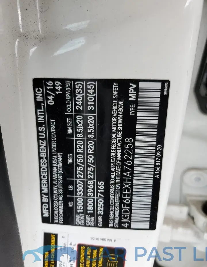 4JGDF6EEXHA762258# 13
