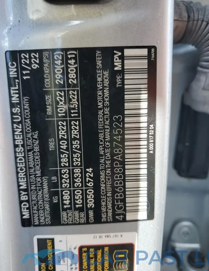 4JGFB6BB8PA874523# 13