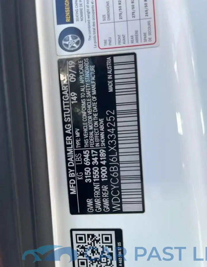 WDCYC6BJ6LX334252# 10