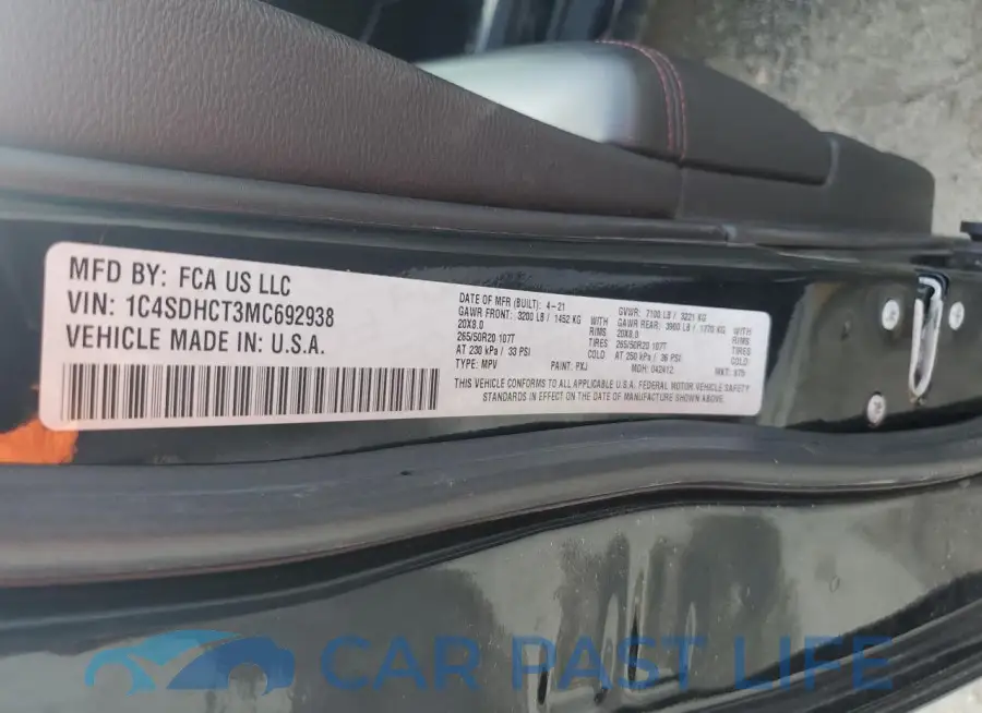 1C4SDHCT3MC692938# 13