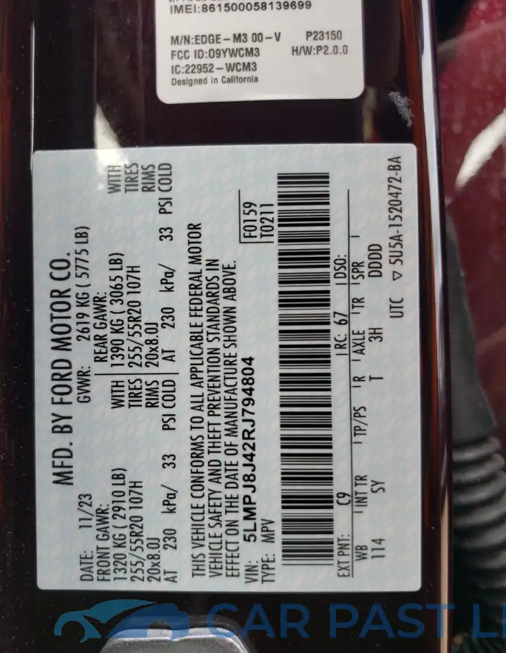 5LMPJ8J42RJ794804# 12