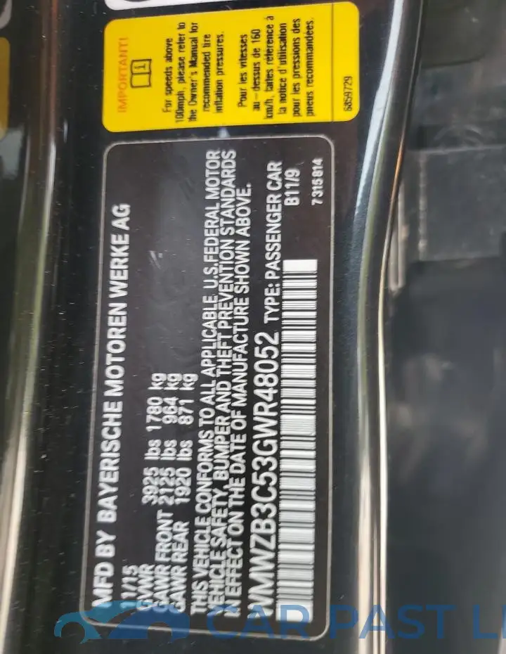 WMWZB3C53GWR48052# 12