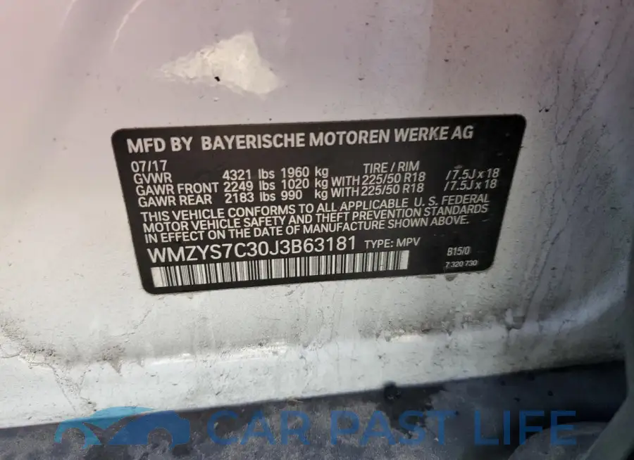 WMZYS7C30J3B63181# 12