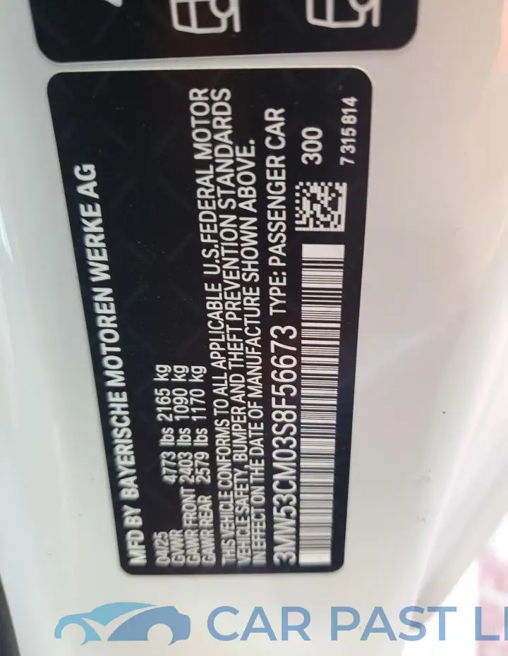 3MW53CM03S8F56673# 12