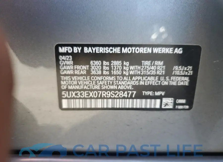 5UX33EX07R9S28477# 13