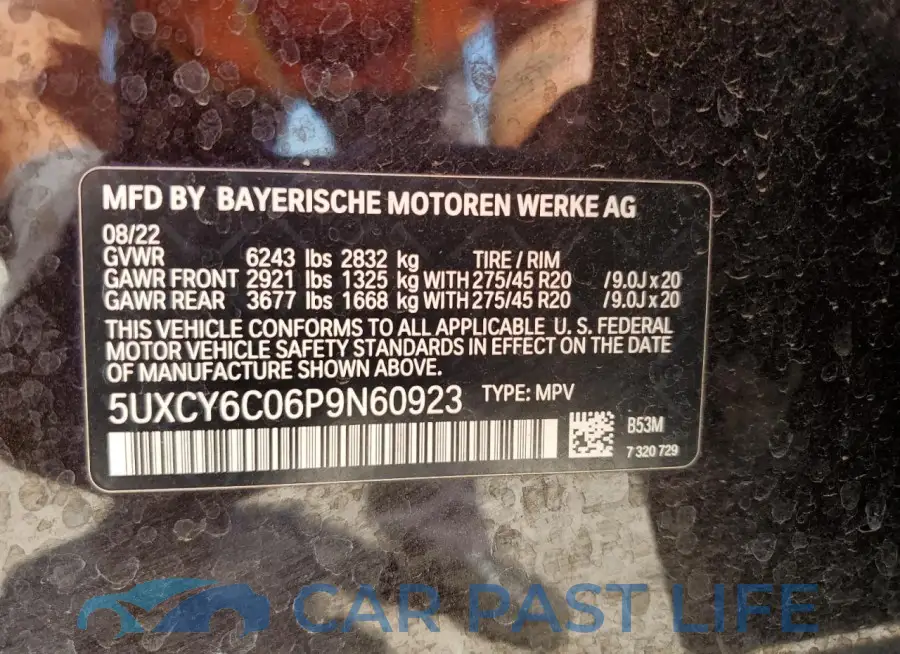 5UXCY6C06P9N60923# 12