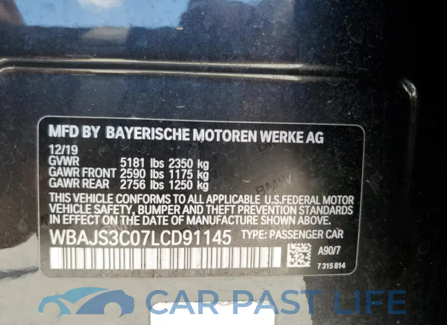 WBAJS3C07LCD91145# 13