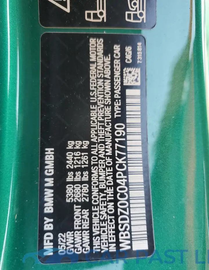 WBSDZ0C04PCK77190# 12