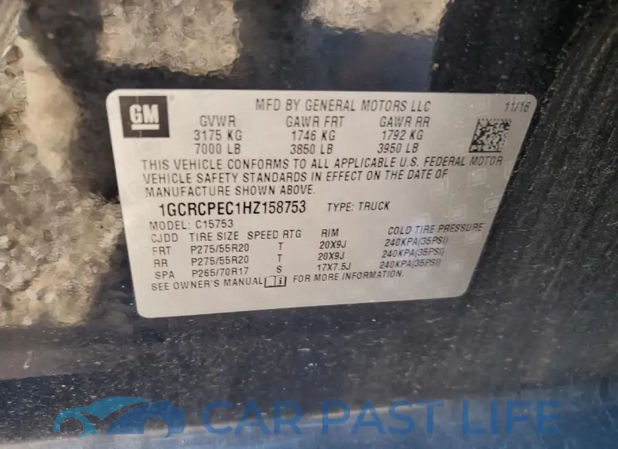1GCRCPEC1HZ158753# 12