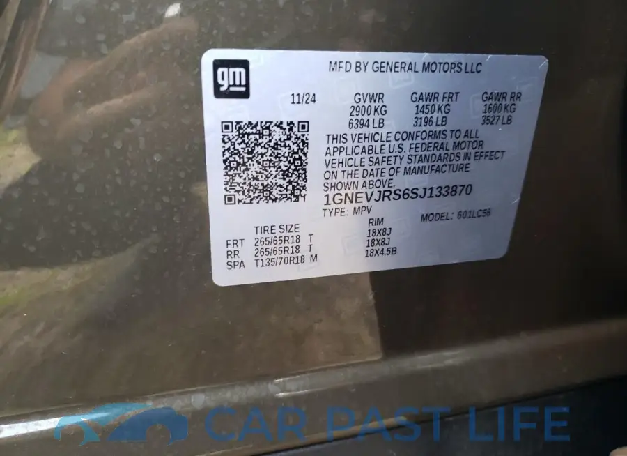 1GNEVJRS6SJ133870# 13