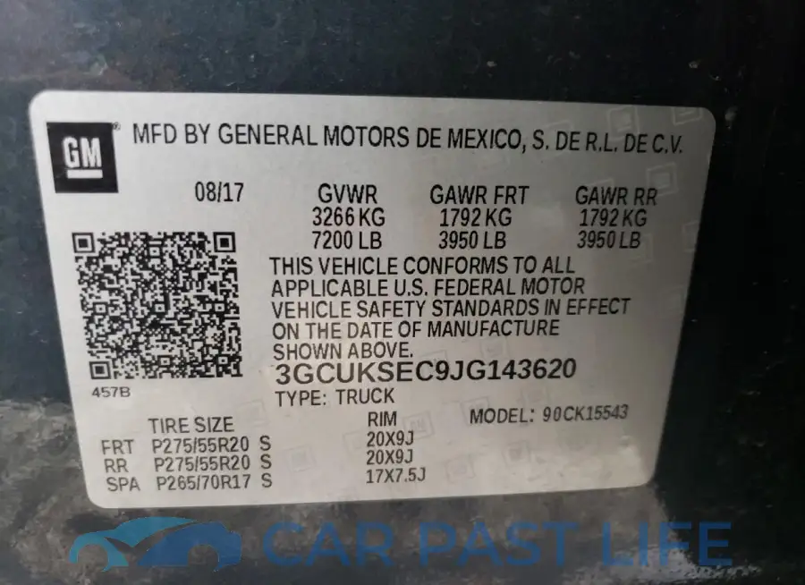 3GCUKSEC9JG143620# 12