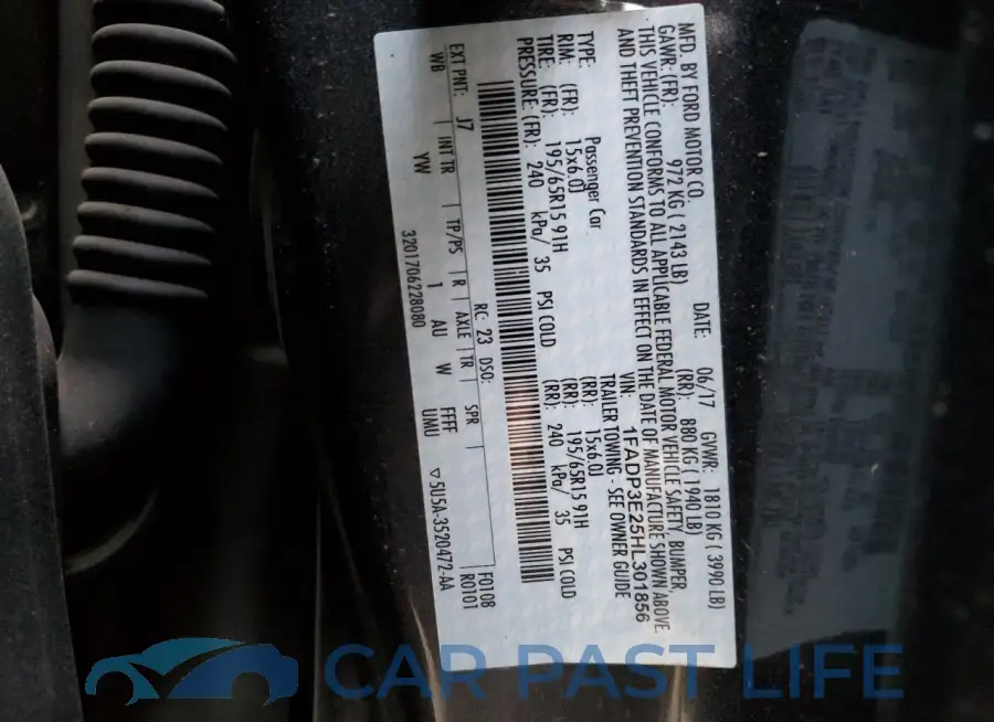 1FADP3E25HL301856# 12