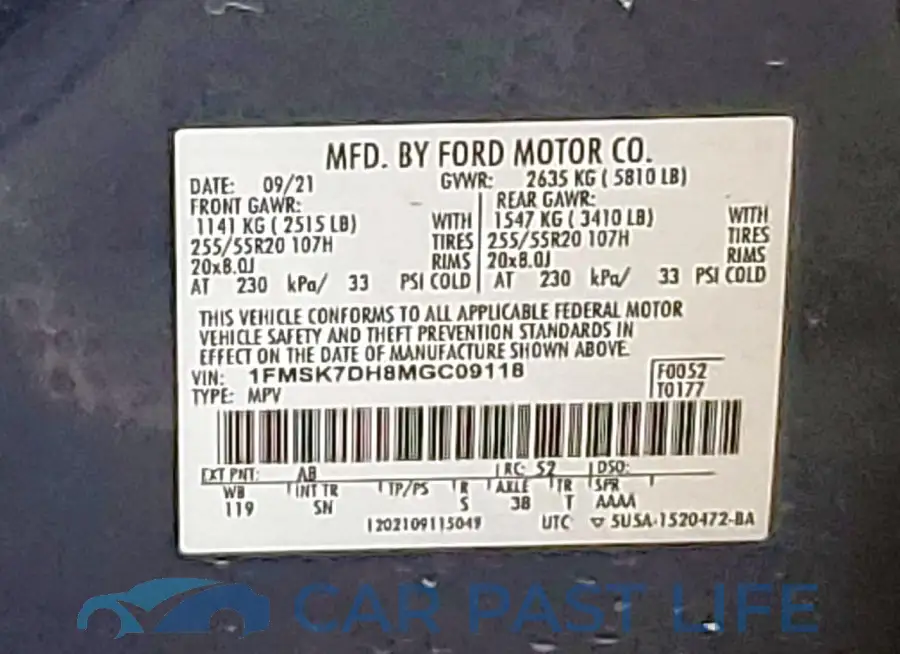 1FMSK7DH8MGC09118# 13