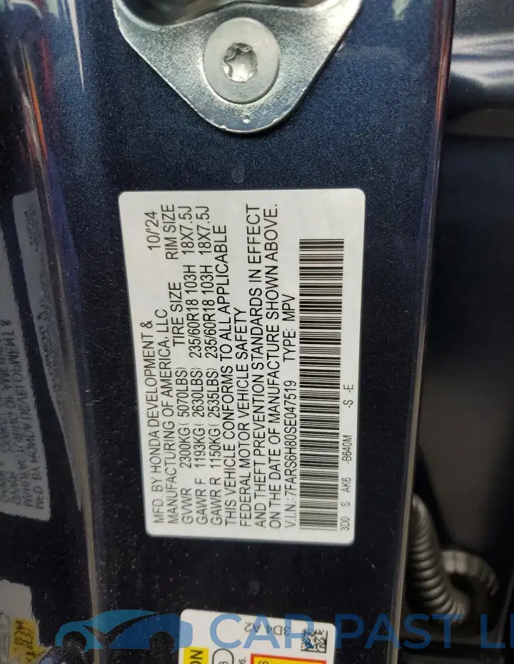 7FARS6H80SE047519# 11