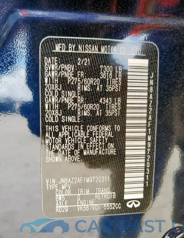 JN8AZ2AF1M9720311# 14