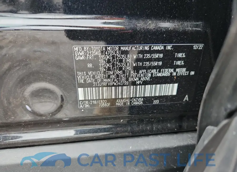 2T3J1RFV8PW340799# 13