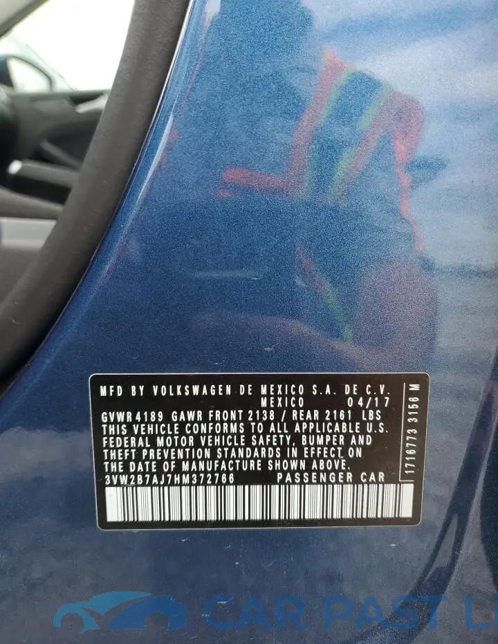 3VW2B7AJ7HM372766# 12