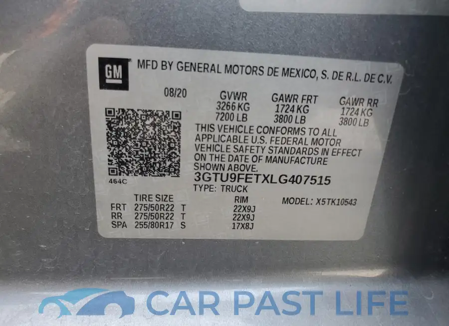 3GTU9FETXLG407515# 12