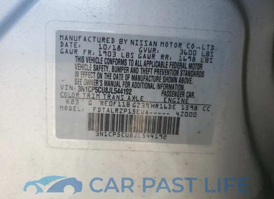 3N1CP5CU8JL544192# 13