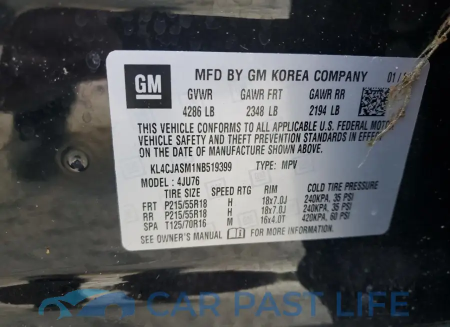 KL4CJASM1NB519399# 13