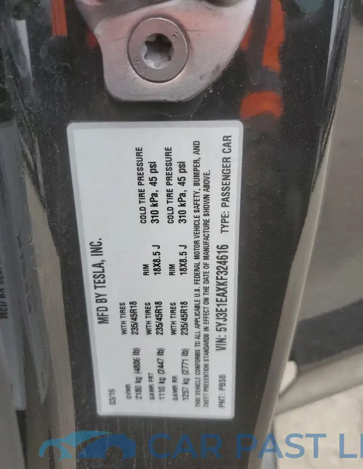 5YJ3E1EAXKF324616# 12