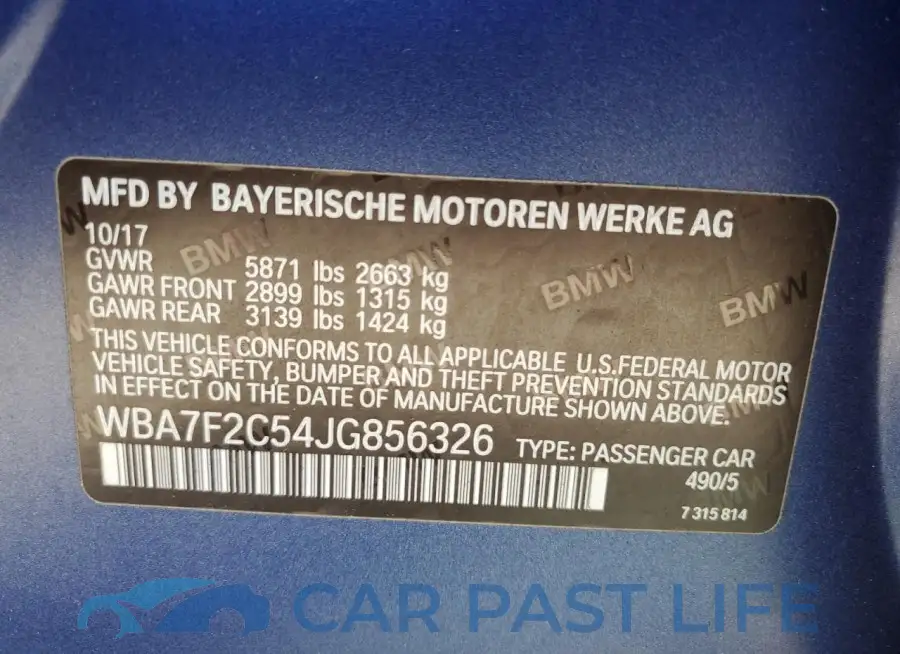 WBA7F2C54JG856326# 13