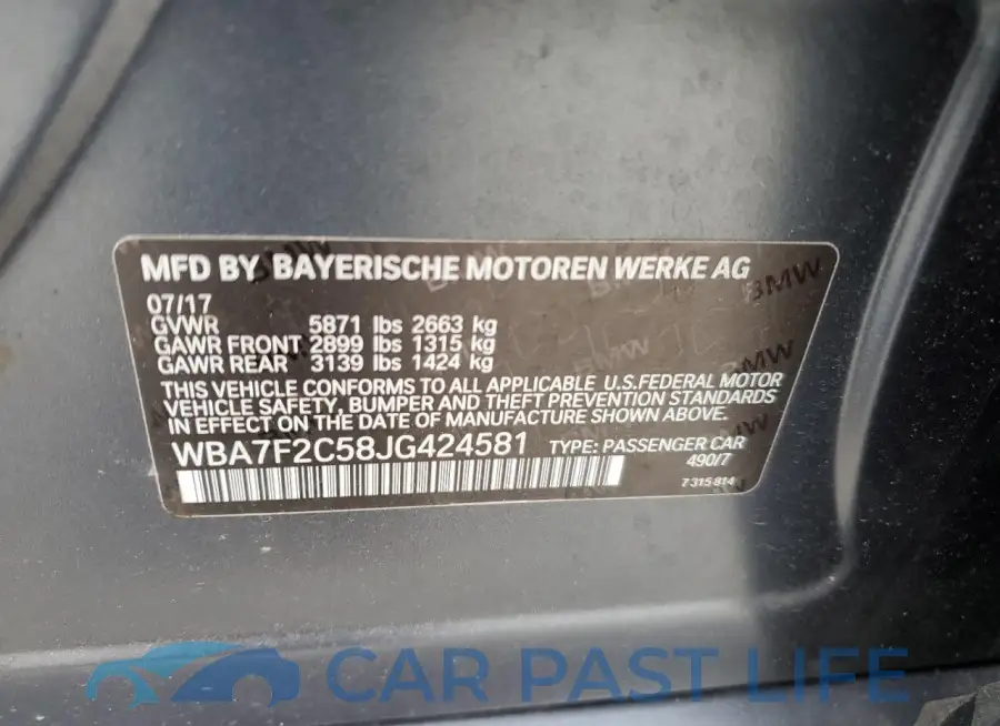 WBA7F2C58JG424581# 13
