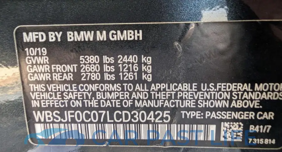 WBSJF0C07LCD30425# 10