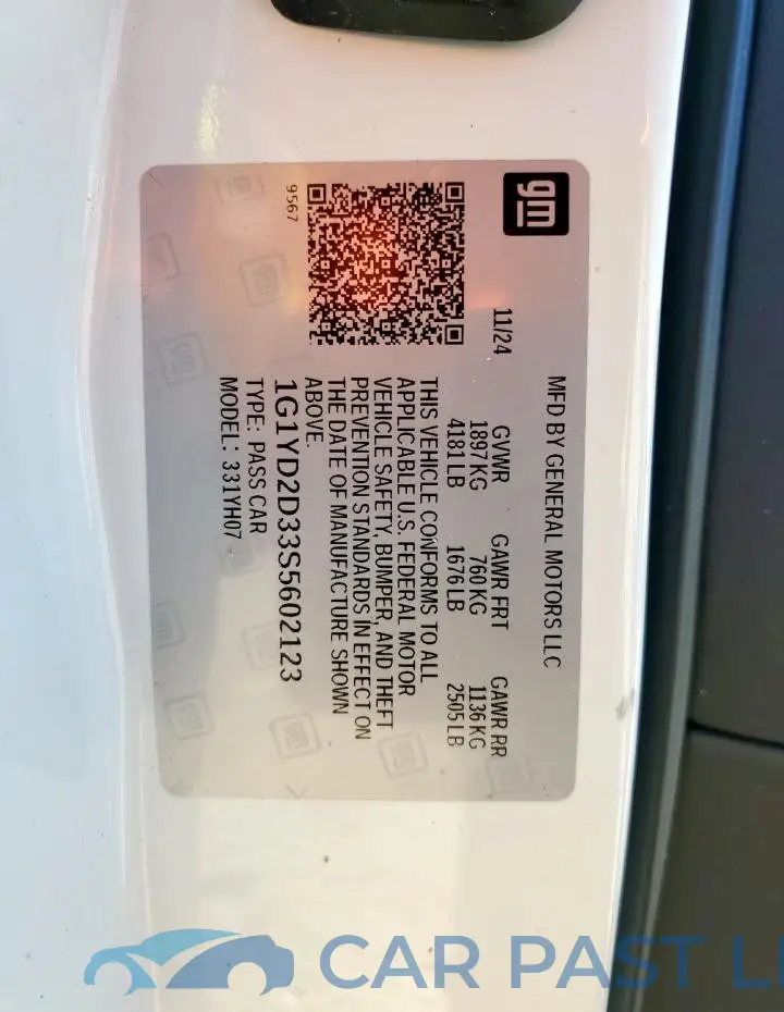 1G1YD2D33S5602123# 12