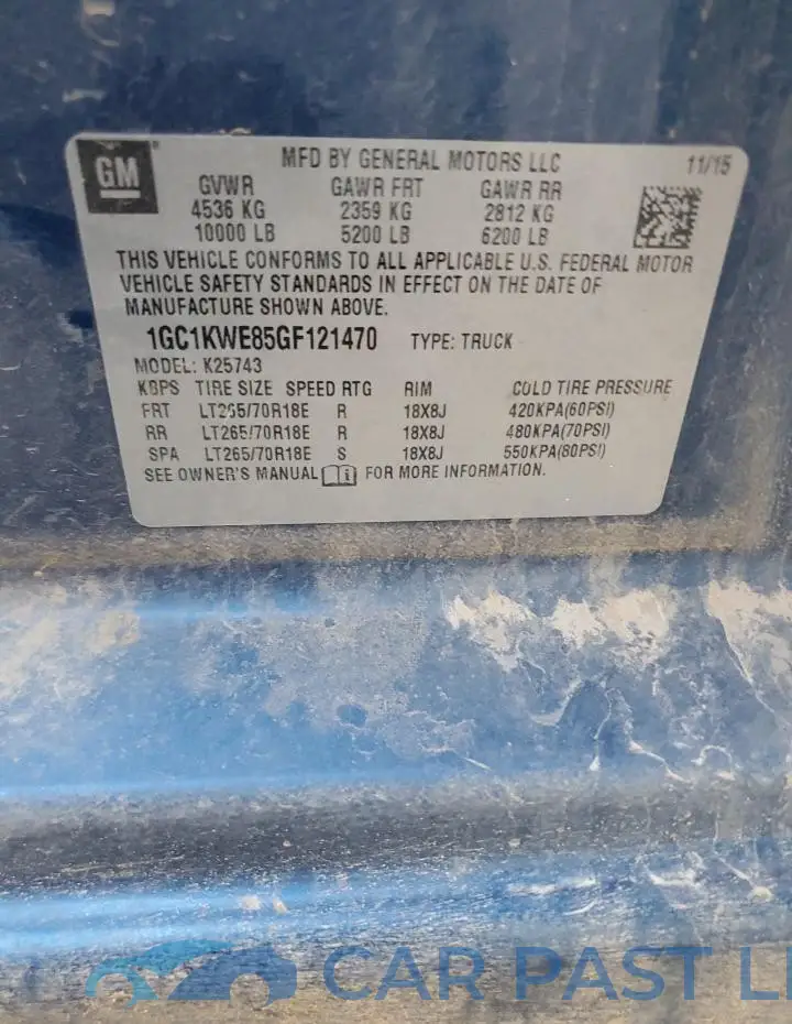1GC1KWE85GF121470# 12