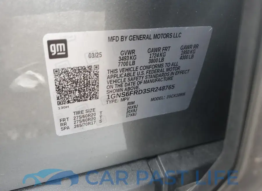 1GNS6FRD3SR248765# 13