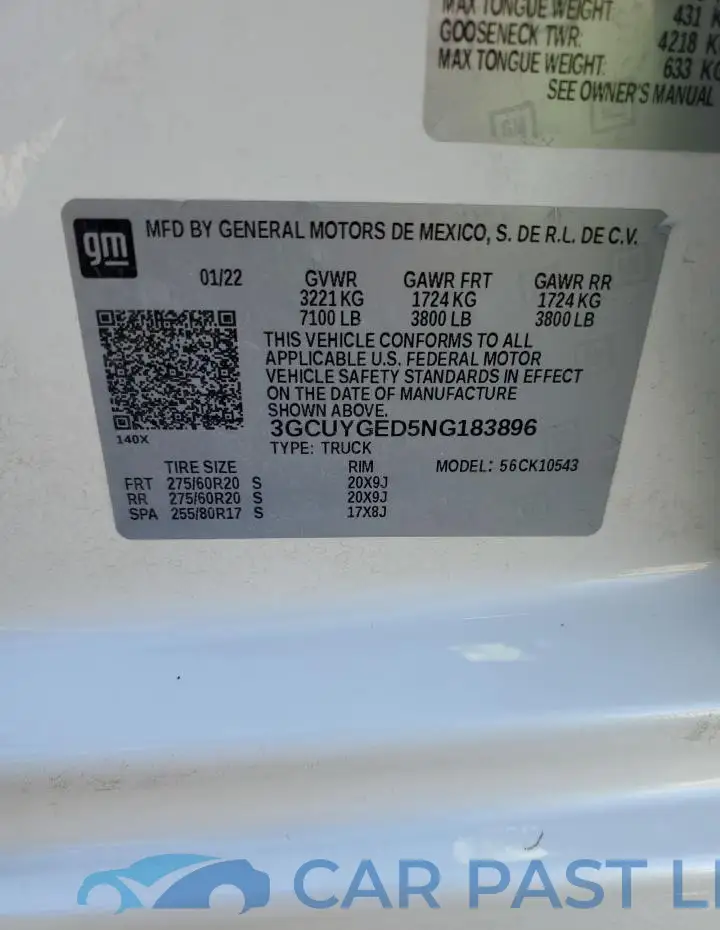 3GCUYGED5NG183896# 12