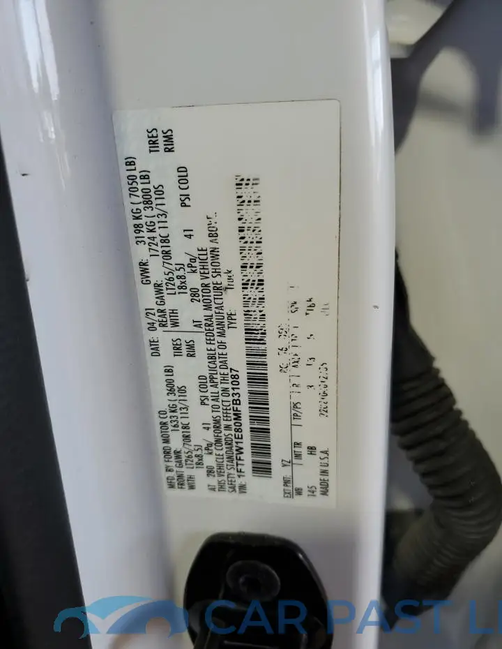 1FTFW1E80MFB31087# 12
