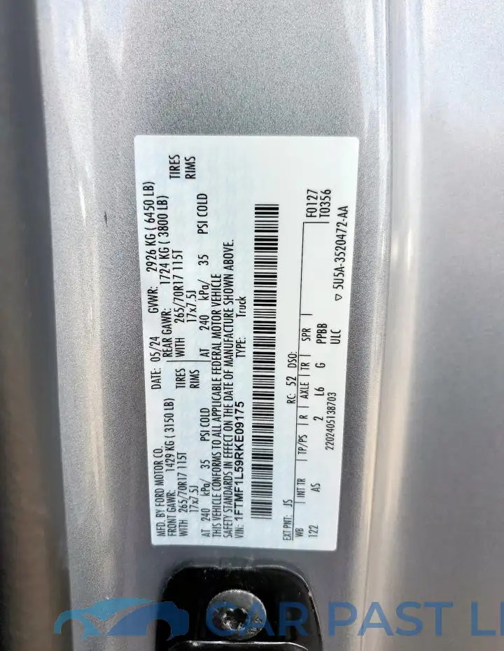 1FTMF1L59RKE09175# 12